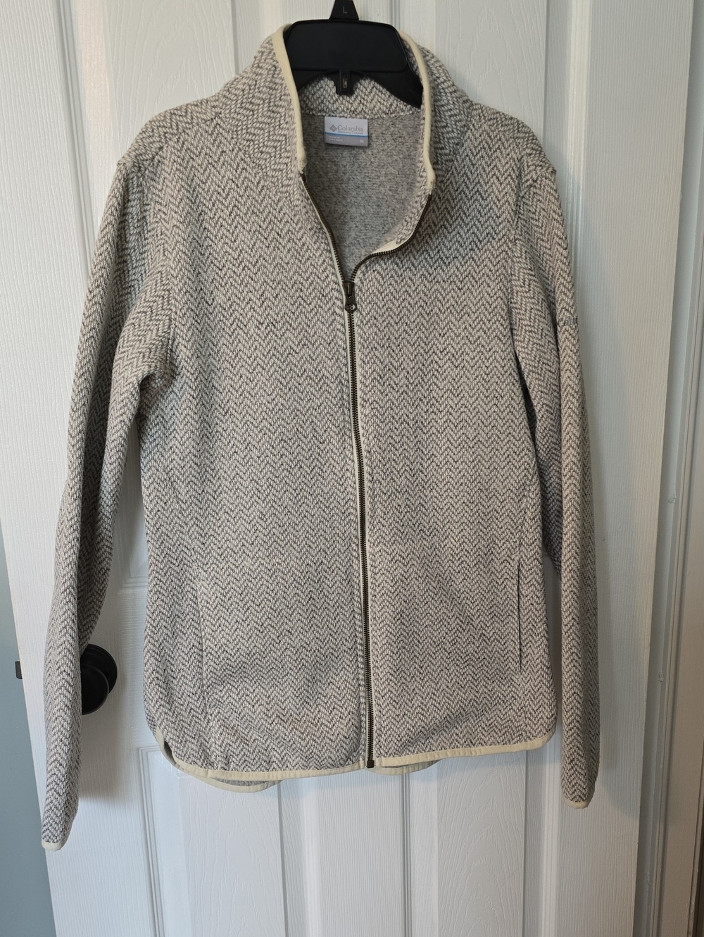 Columbia Women's Cream Herringbone Full-Zip Jacket